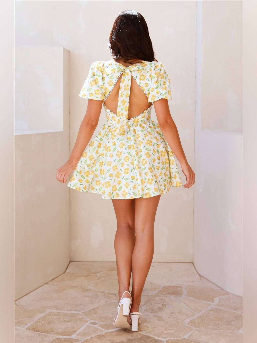 Hello Molly Picnic Dreams Mini Dress Milkmaid Romantic Italy Floral Whimsical - Picture 2 of 10